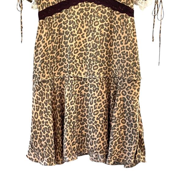 Free People Jos Animal Print Lace Satin Mini Slip Dress Sz Medium NEW (No Tags) - Picture 4 of 9